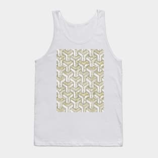 Geometric distressed texture yellow Tank Top